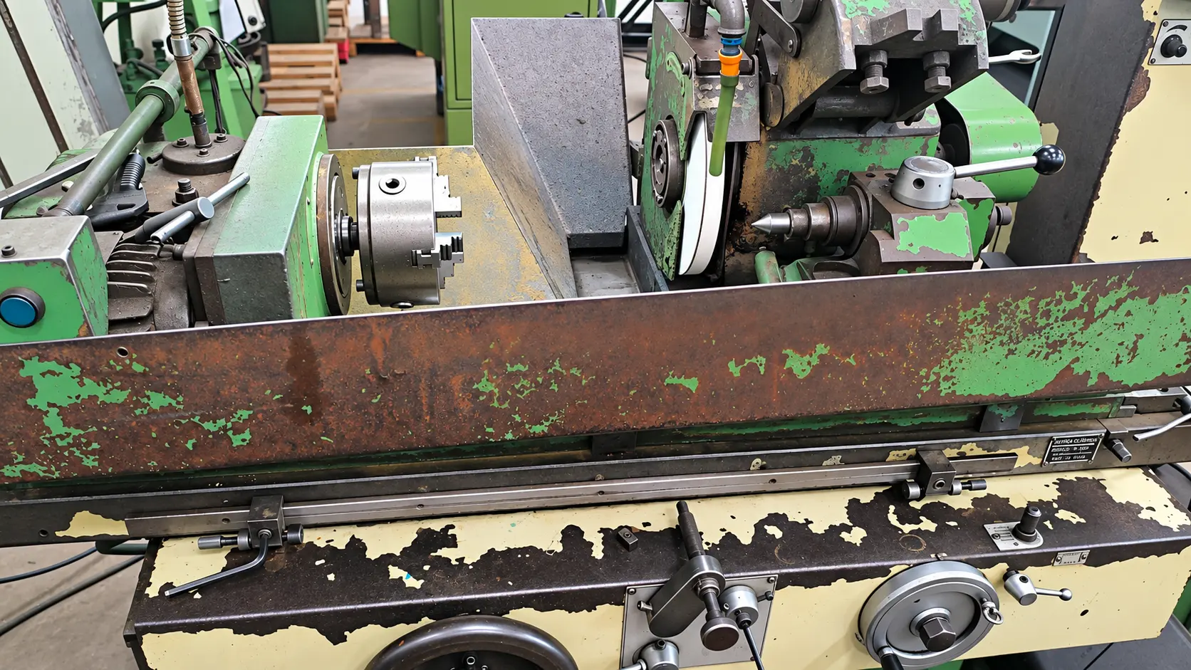 Retífica cilíndrica no ambiente de trabalho da LL Retífica Industrial